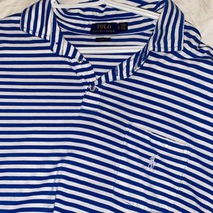 Blue and White striped Polo by Ralph Lauren